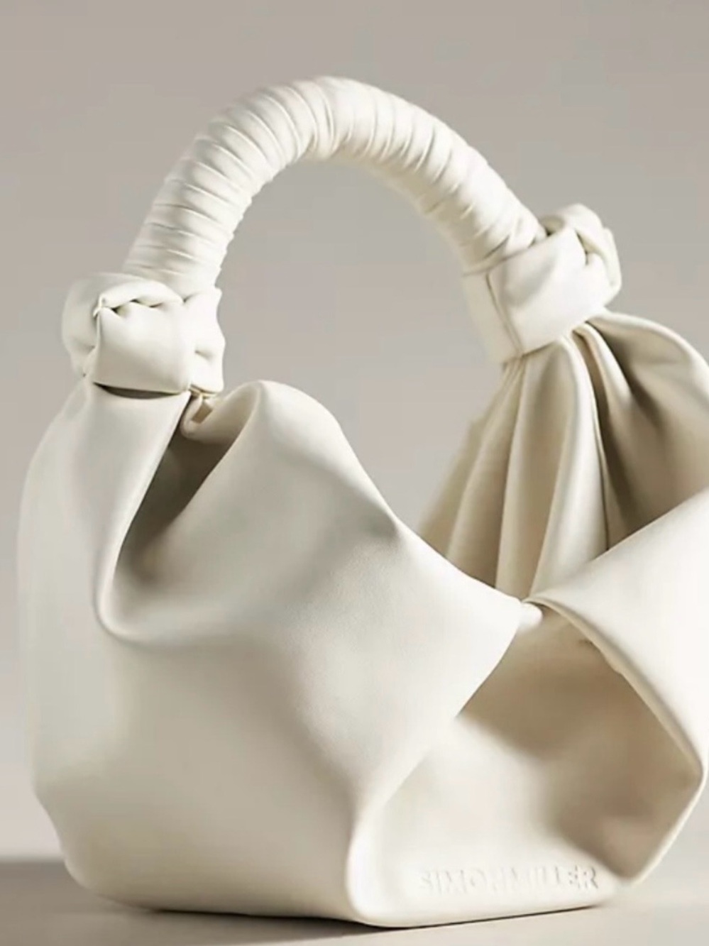 Simon Miller Cream Lopsy Cream Knotted Handle Hobo Bag